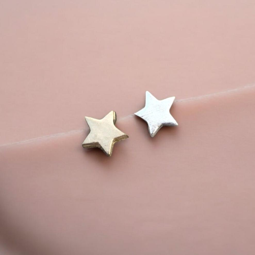SALE 5-Point Star Accent Charm Findings & Embellishments for Soldering DIY Jewelry Making in Sterling Silver