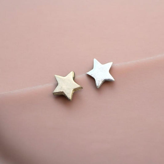 SALE 5-Point Star Accent Charm Findings & Embellishments for Soldering DIY Jewelry Making in Sterling Silver