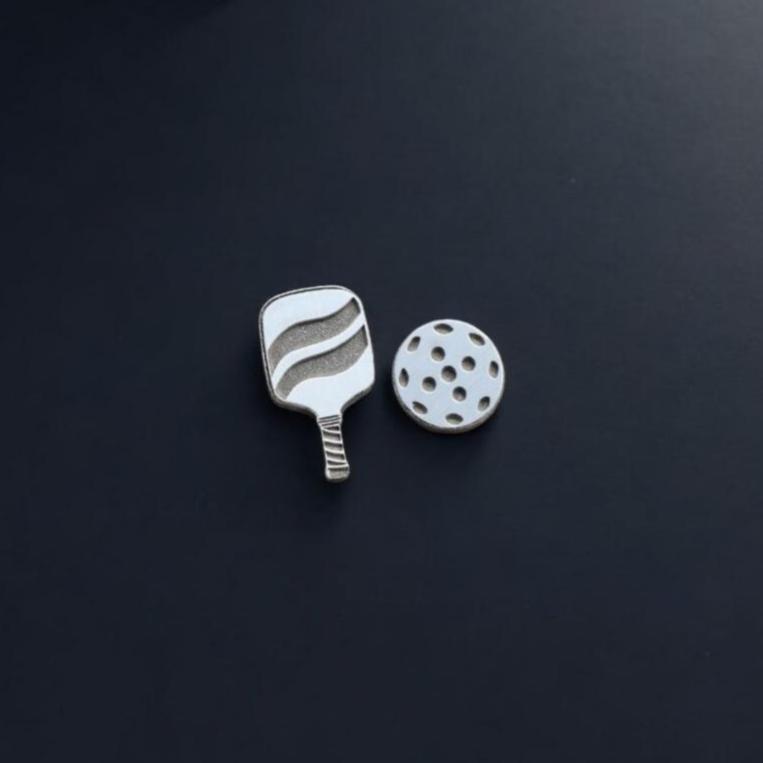 Pickleball Set of 2 Charms Embellishments for Soldering or Jewelry Making