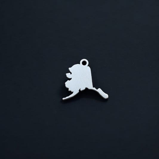 Alaska State Accent Dangle Charm Findings for DIY Jewelry Making in Sterling Silver