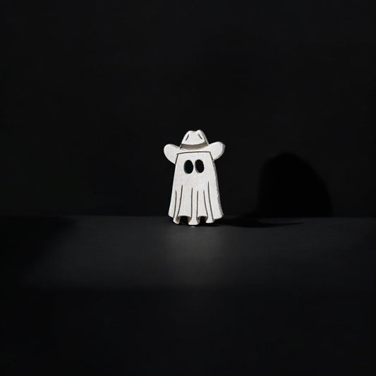 Cowboy Ghost Accent Charm Findings & Embellishments for Soldering DIY Jewelry Making in Sterling Silver