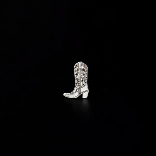 Cowgirl / Cowboy Boot Floral Accent Charm Findings & Embellishments for Soldering DIY Jewelry Making in Sterling Silver