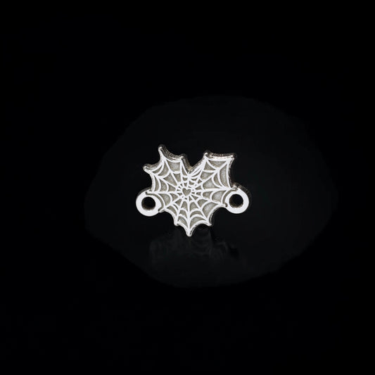 Sterling Silver Spiderweb Heart Connector Charm