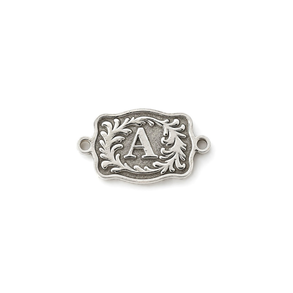 Personalized Western Initial Belt Buckle Connector Charm Sterling Silver Jewelry Supplies Findings