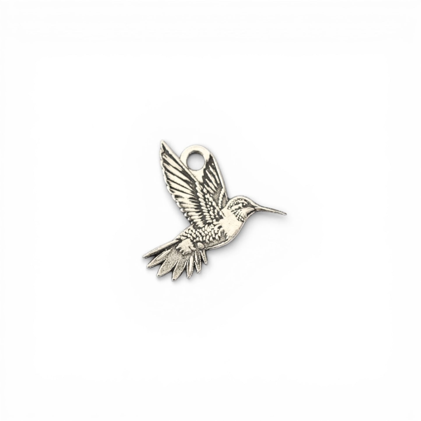 Hummingbird Dangle Charm Sterling Silver Bird Pendant Jewelry Supplies Nature Accent Findings