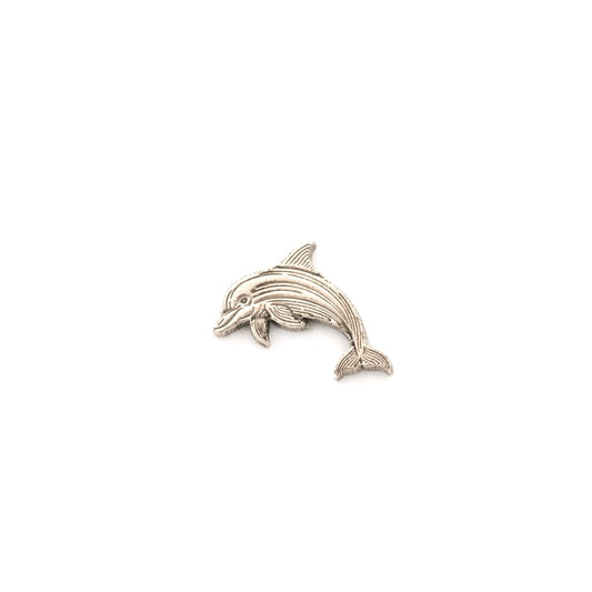 Dolphin Accent Charm Solderable Jewelry Component Ocean Pendant Components Sterling Silver Findings