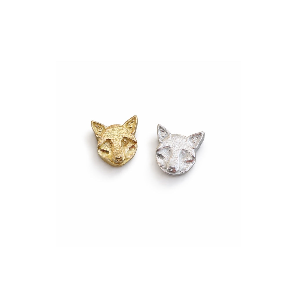Fox Face Accent Embellishment Cast in Sterling Silver or Brass Soldering and Jewelry Making Components