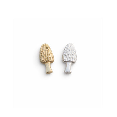 Morel Mushroom Tiny Accent Embellishments Charms in Sterling Silver or Brass - Soldering and Jewelry Making Components