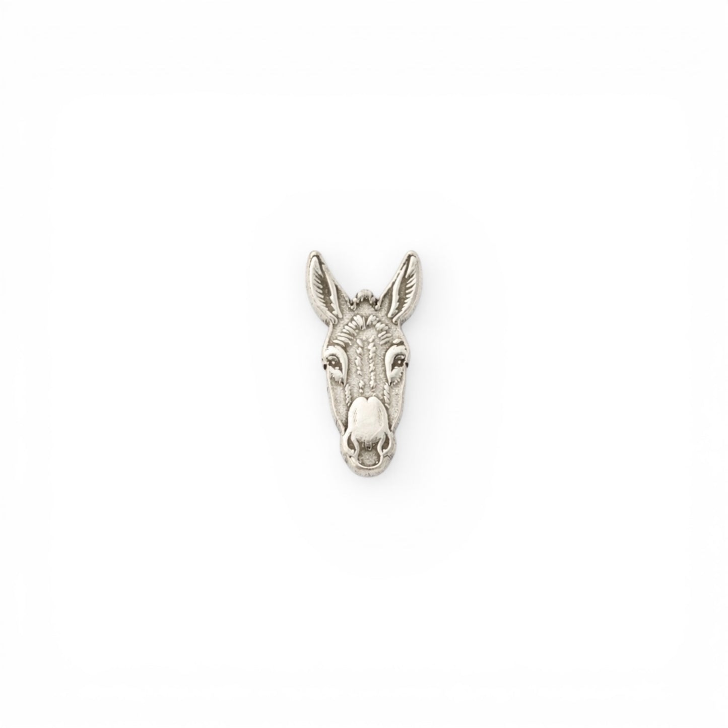 Donkey Face Charm Solderable Jewelry Embellishment Farm Animal Accent Component Sterling Silver Findings