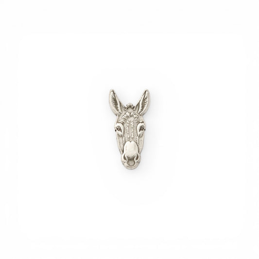 Donkey Face Charm Sterling Silver Solderable Jewelry Embellishment Farm Animal Accent Component