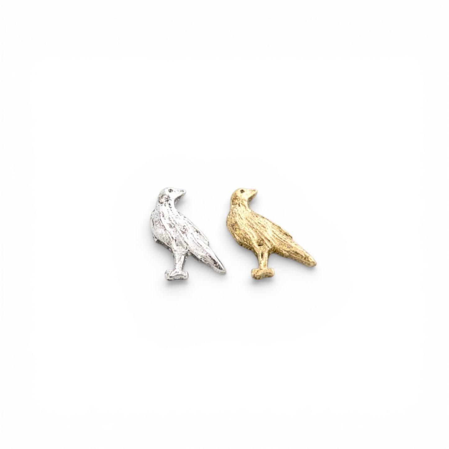 Raven Bird Tiny Accent Embellishment Cast in Sterling Silver or Brass Soldering and Jewelry Making Components