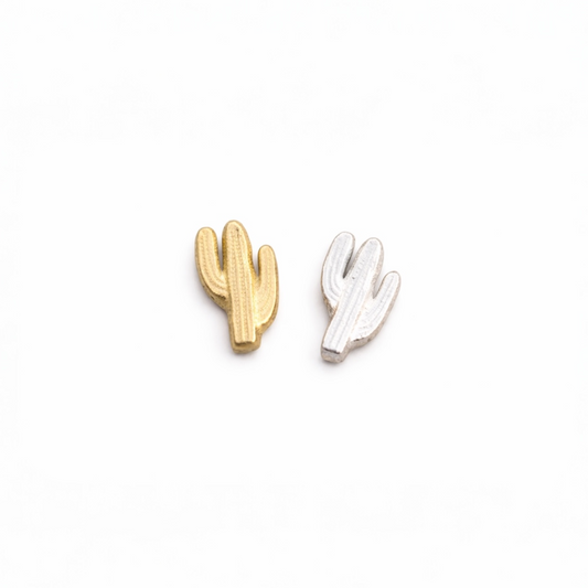 Saguaro Cactus Cacti Accent Embellishments in Sterling Silver or Brass - Soldering and Jewelry Making Components
