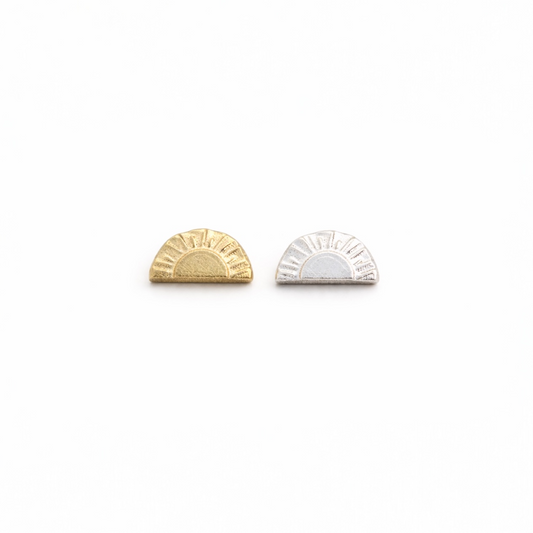 Rising Sun Accent Embellishment Cast in Sterling Silver or Brass Soldering and Jewelry Making Components