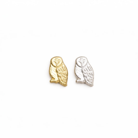 Snow Owl Accent Embellishments in Sterling Silver or Brass - Soldering and Jewelry Making Components