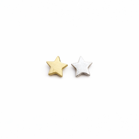 Tiny 5-Point Star Accent Solderable Embellishment Jewelry Making Component Cast in Sterling Silver or Brass