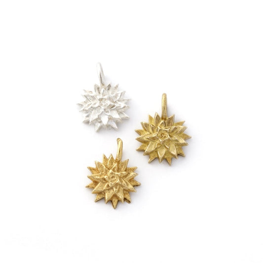 Waterlily Flower July Birth Flower Dainty 3D Detailed Jewelry Charm Pendant Sterling Silver and Brass - DIY Jewelry Findings & Components