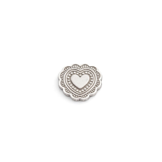 Heart Concho Charm Sterling Silver Solderable Jewelry Embellishment Western Accent Component