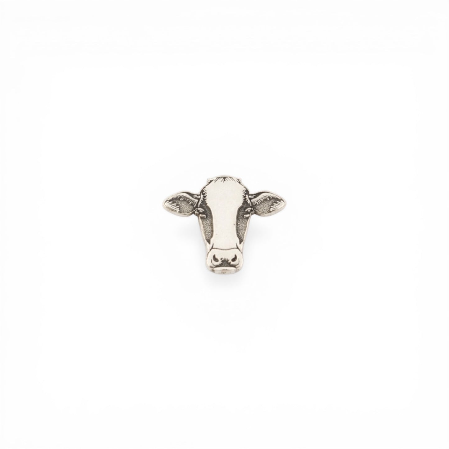 Cow Face Accent Charm Solderable Jewelry Embellishment Farm Animal Accent Sterling Silver Findings