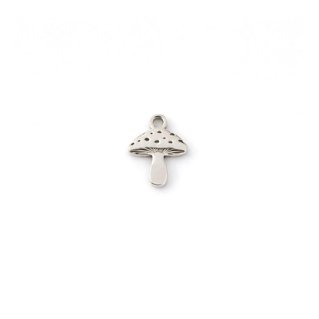 Mushroom Dangle Charm Nature Jewelry Supply Woodland Charm Sterling Silver Findings