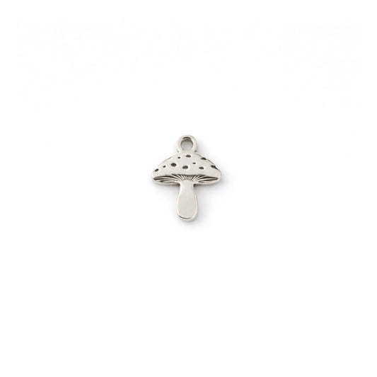 Mushroom Dangle Charm Nature Jewelry Supply Woodland Charm Sterling Silver Findings