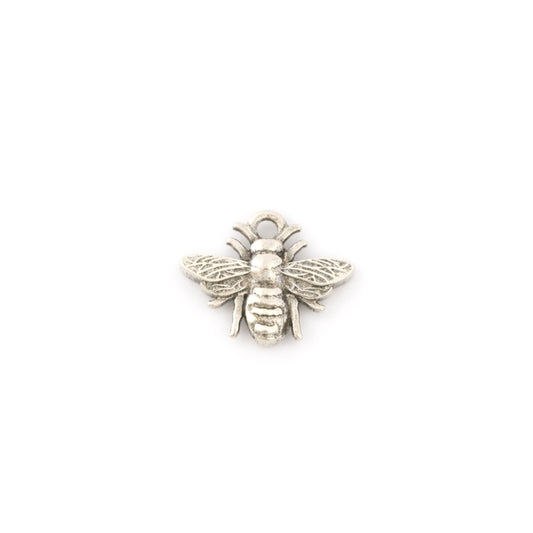 Honeybee Double Sided Charm Cast in Sterling Silver or 14k Gold Vermeil Jewelry Findings