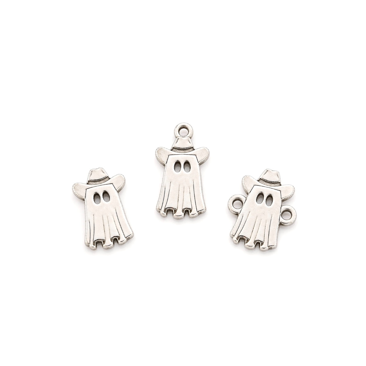 Cowboy Ghost Connector, Accent & Dangle Charm Sterling Silver Jewelry Embellishment Western Halloween Accent