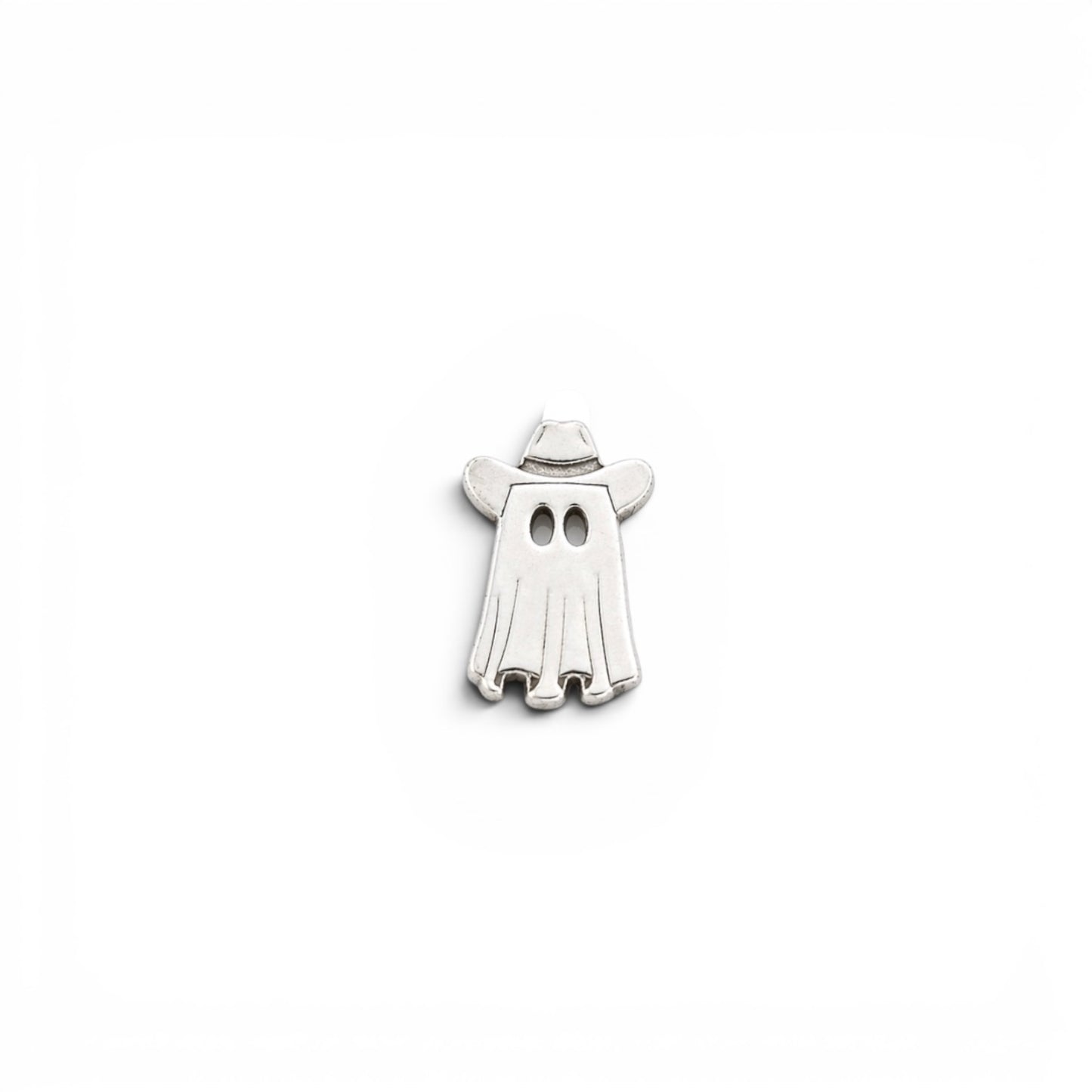 Cowboy Ghost Connector, Accent & Dangle Charm Sterling Silver Jewelry Embellishment Western Halloween Accent