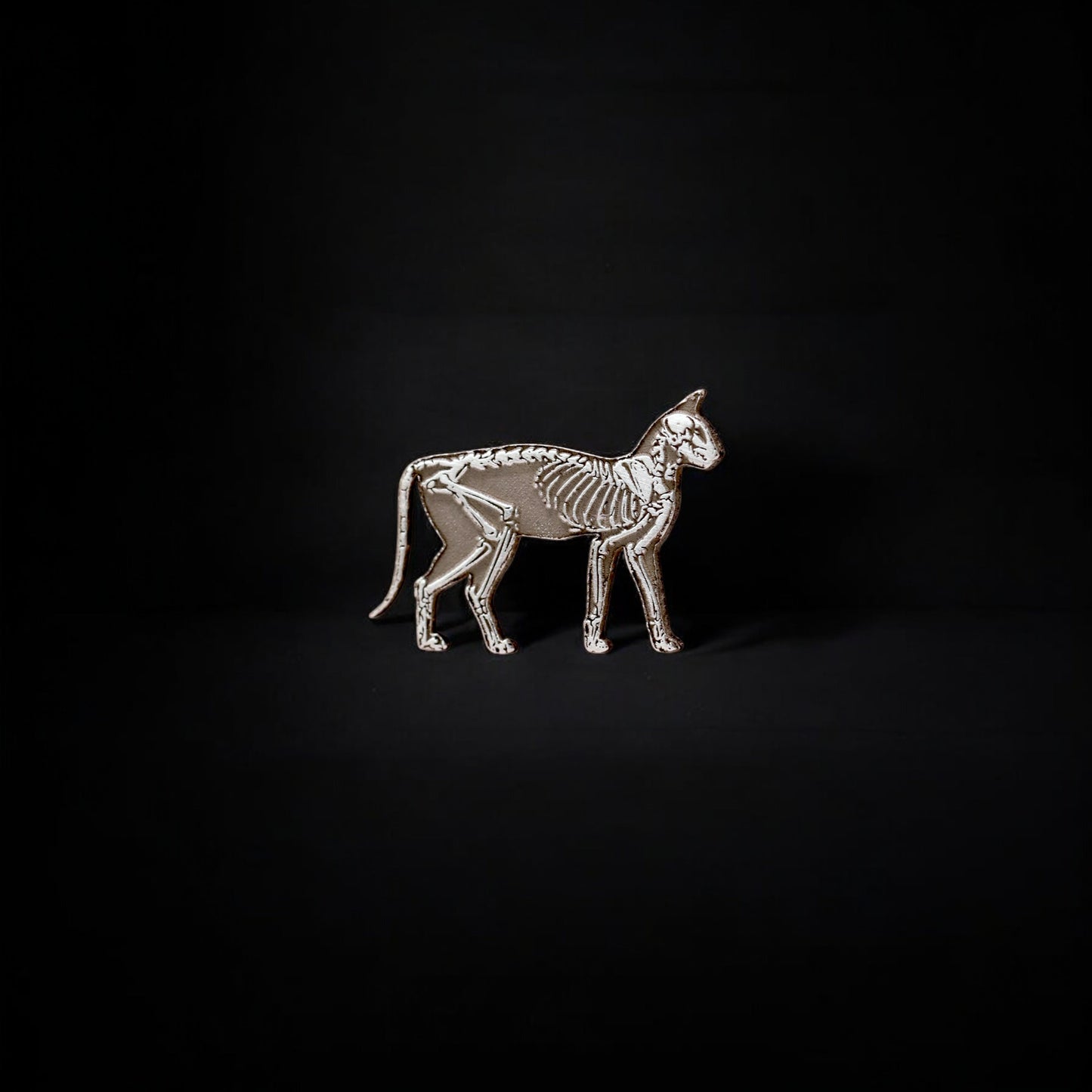 Cat Skeleton Accent Charm Findings & Embellishments for Soldering DIY Jewelry Making in Sterling Silver