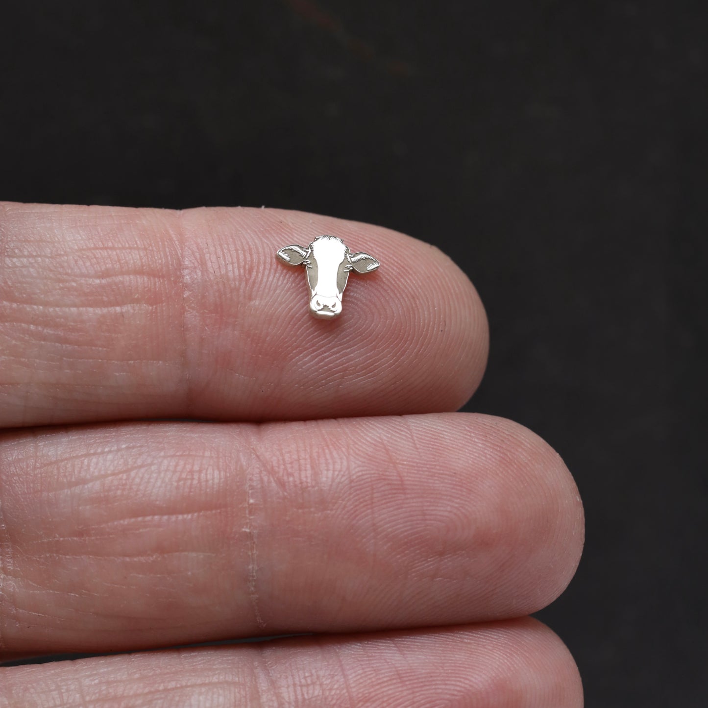 Cow On The Farm Accent Charm Findings & Embellishments for Soldering DIY Jewelry Making in Sterling Silver