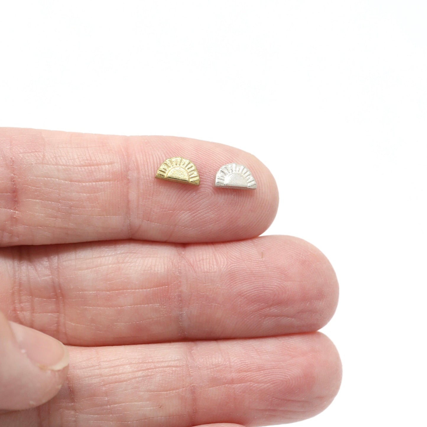 SALE Rising Sun Accent Embellishments in Sterling Silver or Brass - Soldering and Jewelry Making Components