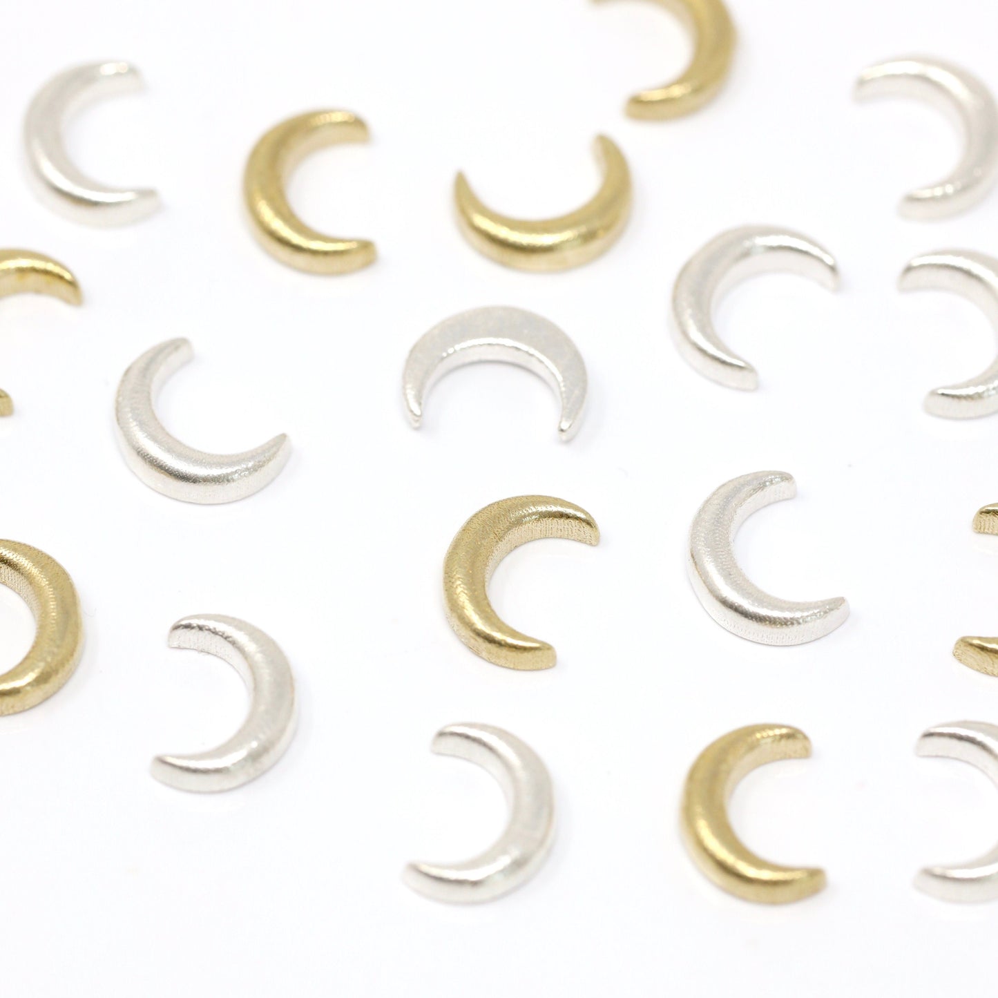 Big Crescent Moon Accent Embellishments in Sterling Silver or Brass - Soldering and Jewelry Making Components