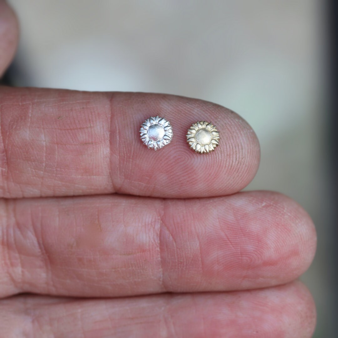 Sunflower Tiny Spring Accent Embellishments Sterling Silver or Brass Jewelry Making Components Soldering Supplies