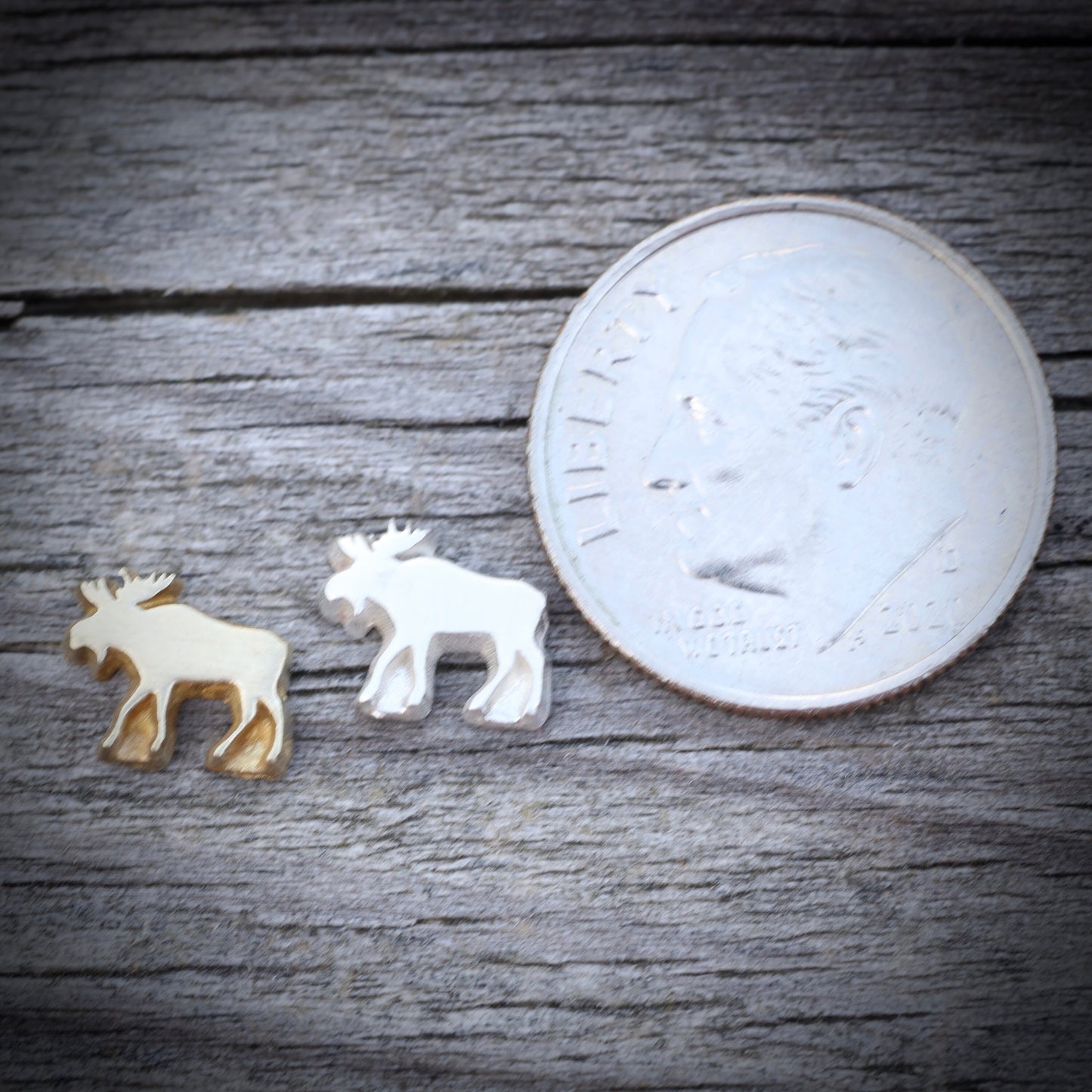 Bull Moose Accent Embellishments in Sterling Silver or Brass - Soldering and Jewelry Making Components