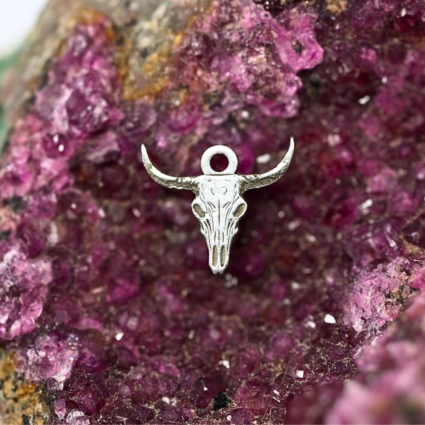 Longhorn Western Detailed Jewelry Charm in Sterling Silver - Jewelry Making Components - Permanent Jewelry Charm