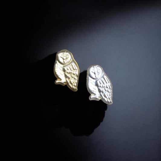 Snow Owl Accent Embellishments in Sterling Silver or Brass - Soldering and Jewelry Making Components