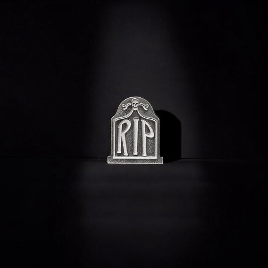 Tombstone Halloween Tiny Jewelry Charm in Sterling Silver or Brass - Jewelry Making Embellishment Components - Solder Accent Charm