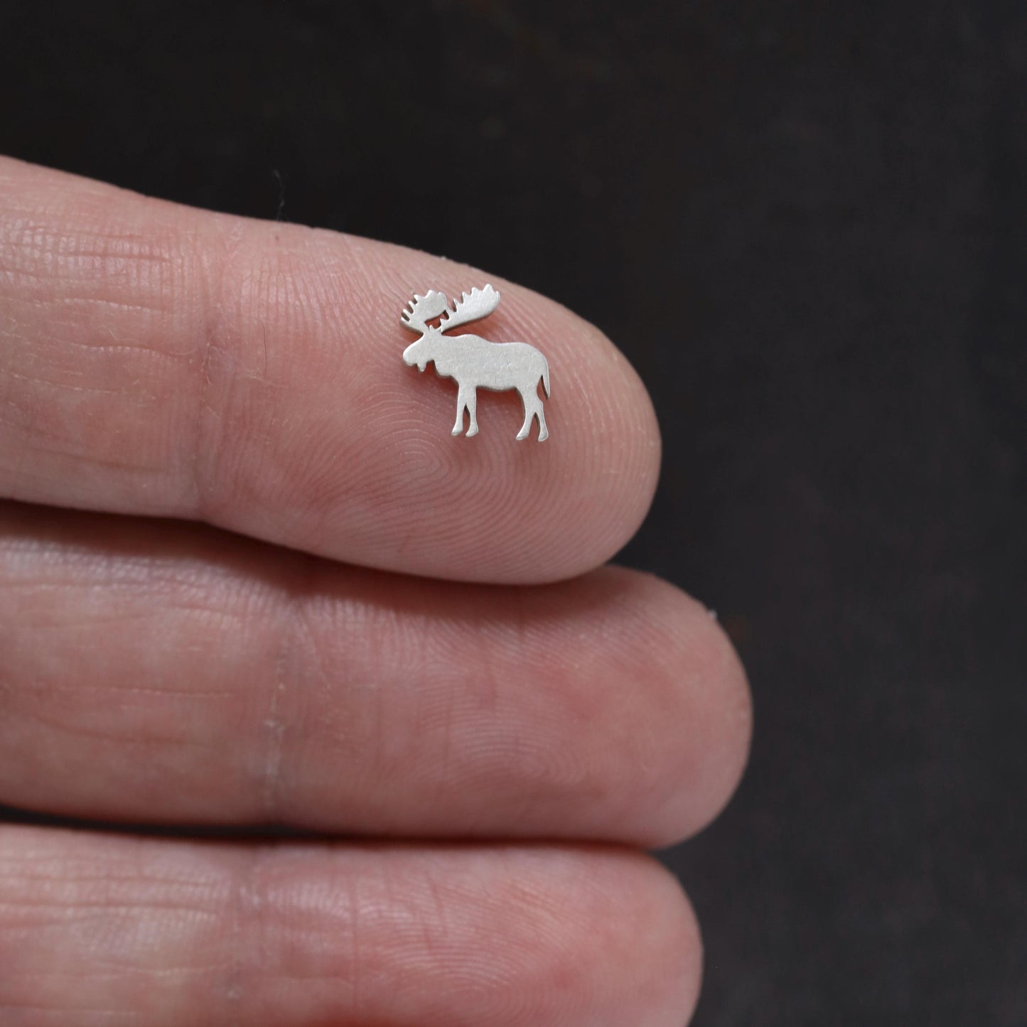Moose Jewelry Charm in Sterling Silver - Jewelry Making Embellishment Components - Solder Accent Charm