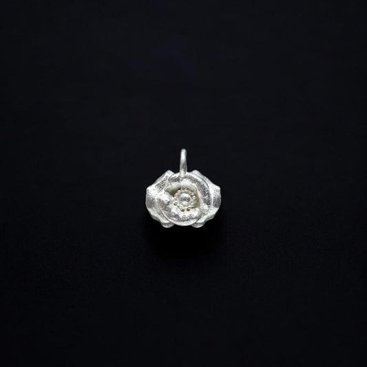 Poppy Flower August Birth Flower Dainty 3D Detailed Jewelry Charm Pendant Sterling Silver and Brass - DIY Jewelry Findings & Components