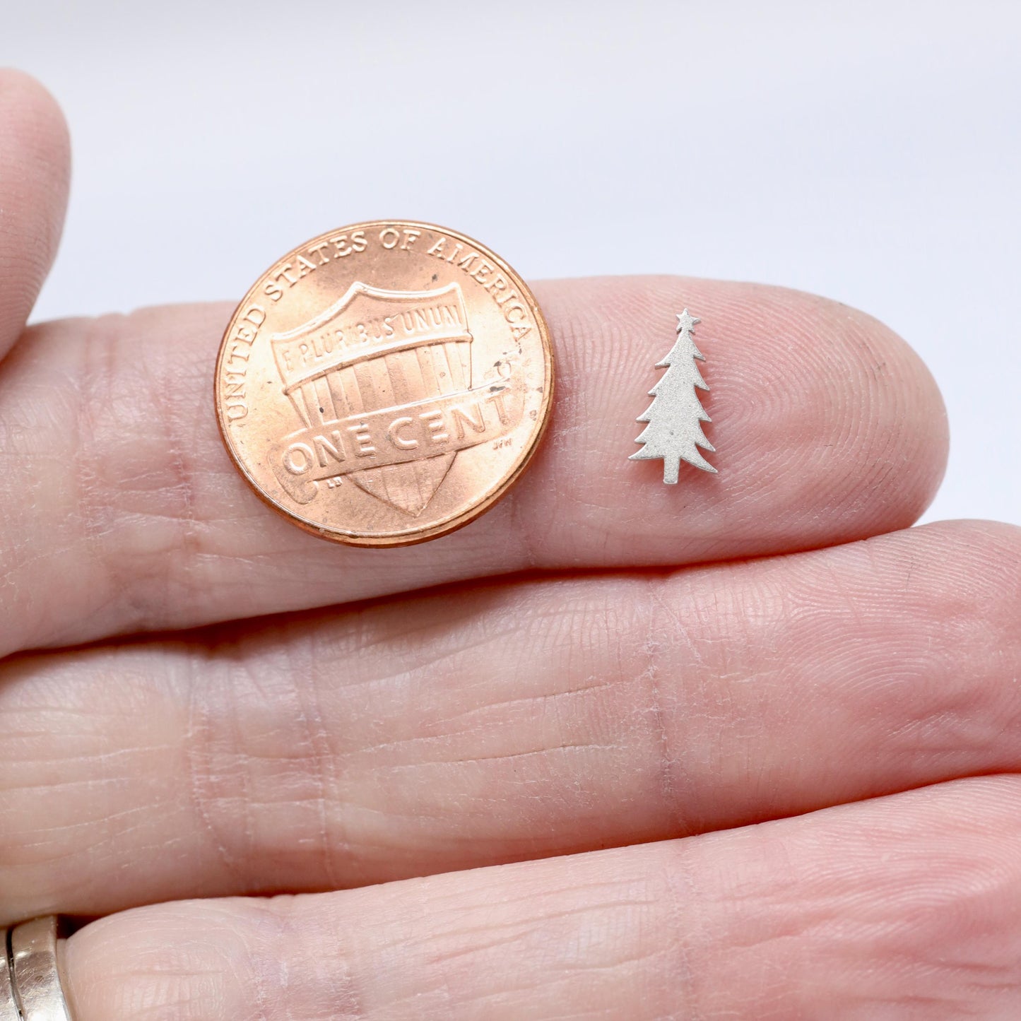 Christmas Tree Detailed Jewelry Charm in Sterling Silver - Jewelry Making Embellishment Components - Solder Accent Charm