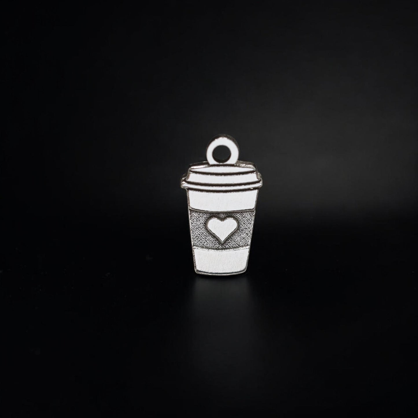 Coffee Cup Sterling Silver Jewelry Charm - Jewelry Making Components, Necklace Pendant, Bracelet, or Anklet - DIY Jewelry Making