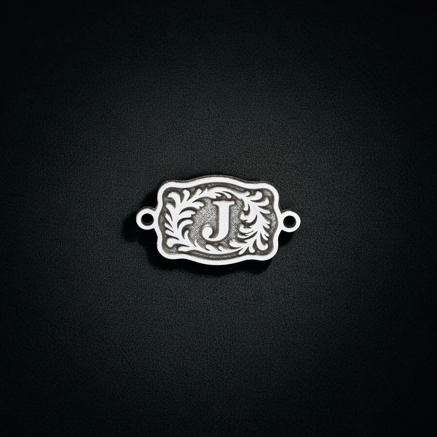 Personalized Western Initial Charm – Sterling Silver Belt Buckle Pendant, Permanent Jewelry dangle, Custom Letter Charm