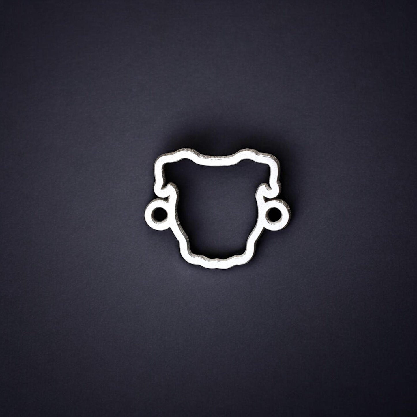 Sterling Silver Bulldog Connector • Dog Jewelry Supplies • Bulldog Head Cutout Charm Pendant • Sterling Silver Findings
