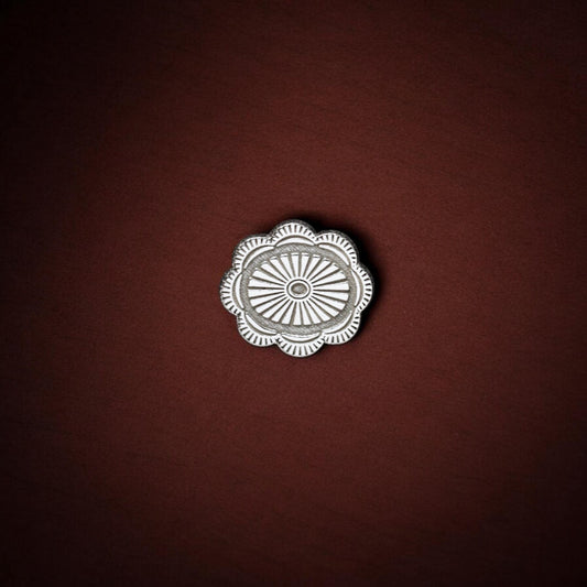 Sterling Silver Concho Charm • Solderable Jewelry Embellishment • Western Accent Component • Sterling Silver Findings