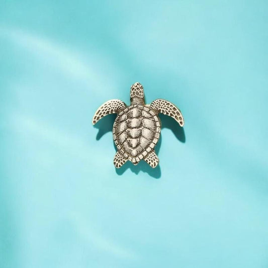 Sea Turtle Charm Solderable Jewelry Embellishment Ocean Accent Component Sterling Silver Findings