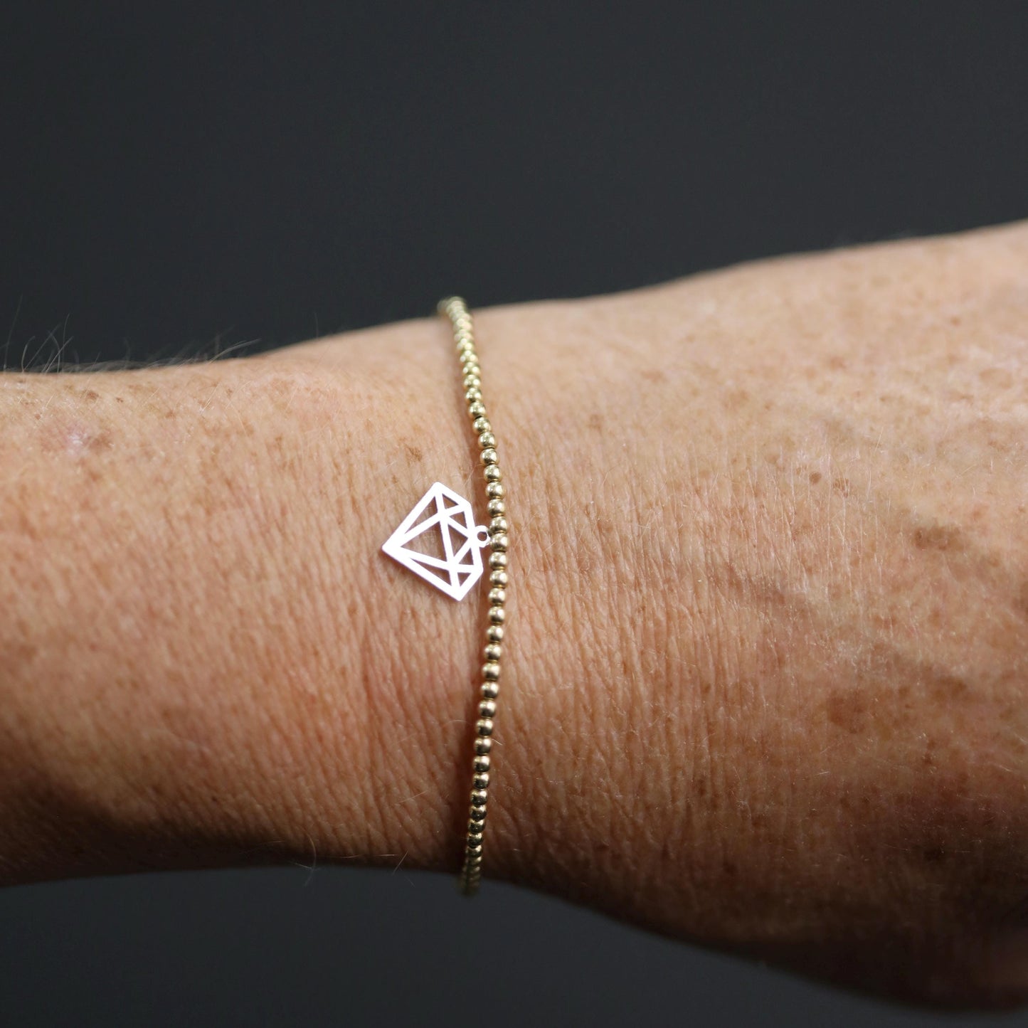 Sterling Silver Diamond Cutout Dangle Charm • Geometric Pendant Jewelry Supplies • Modern Accent • Sterling Silver Findings