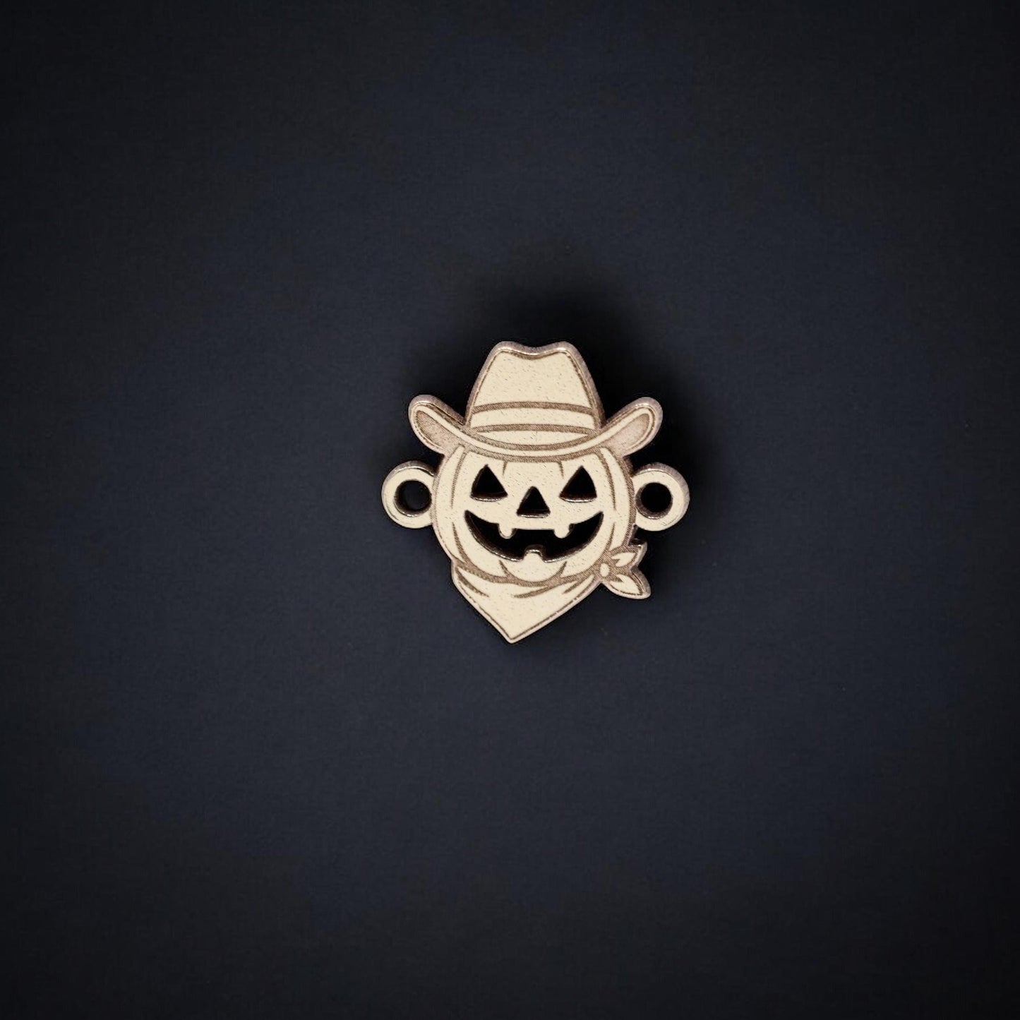 14k Gold Filled Cowboy Pumpkin Bandana Connector Charm • Halloween Jewelry Supplies • Western Pendant Link • Gold Filled Findings