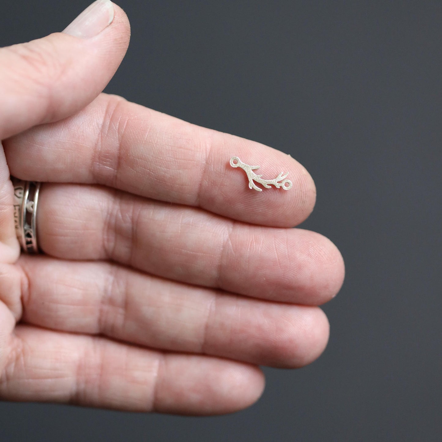 14k Gold Filled Deer Antler Connector Charm • Rustic Jewelry Supplies • Nature Pendant Link • Gold Filled Findings