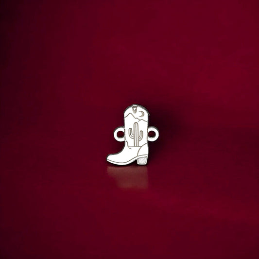 Sterling Silver Desert Cowboy/Cowgirl Boot Connector • Western Jewelry Supplies • Cactus and Moon Charm Pendant • Western Sterling Findings
