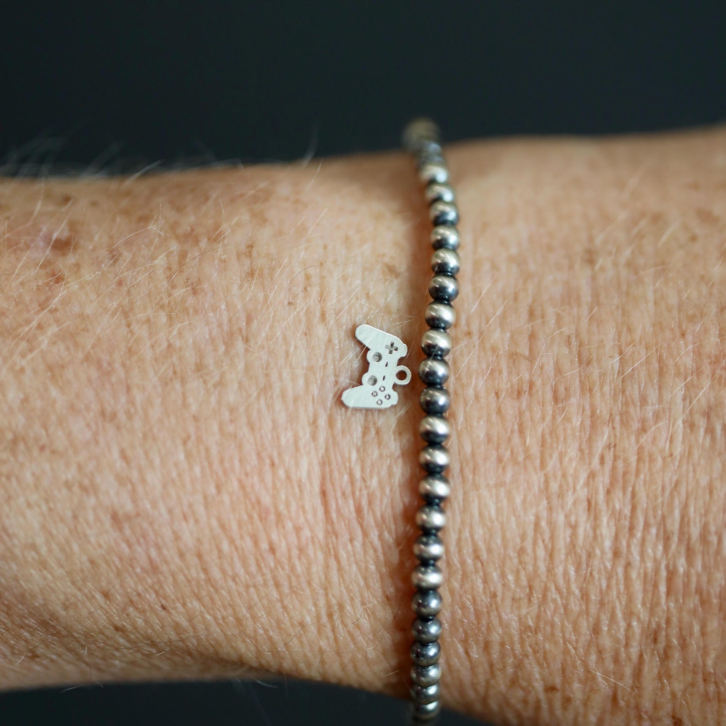 Sterling Silver Video Game Controller Dangle Charm • Gamer Jewelry Supply • Geeky DIY Charm • Fun Necklace or Bracelet Connector