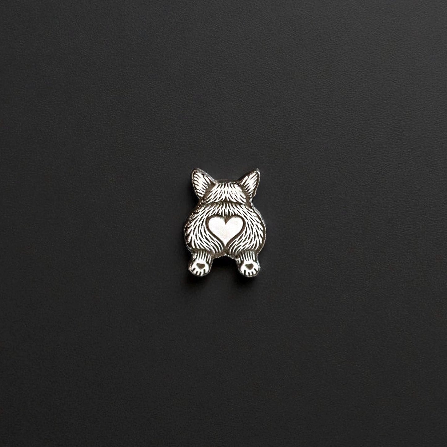 Sterling Silver Corgi Butt Accent Charm • Solderable Embellishment • Dog Jewelry Supply • Pet DIY Jewelry